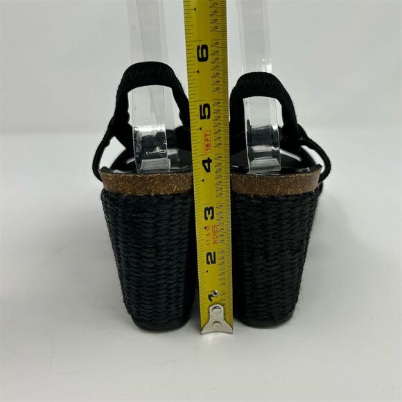 Donald J Pliner Women's Black Slingback Wedge Sandals Size 9.5 Casual Summer - Picture 8 of 13
